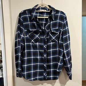 Michael Kors plaid button down with beaded pockets. Size XL. Excellent condition